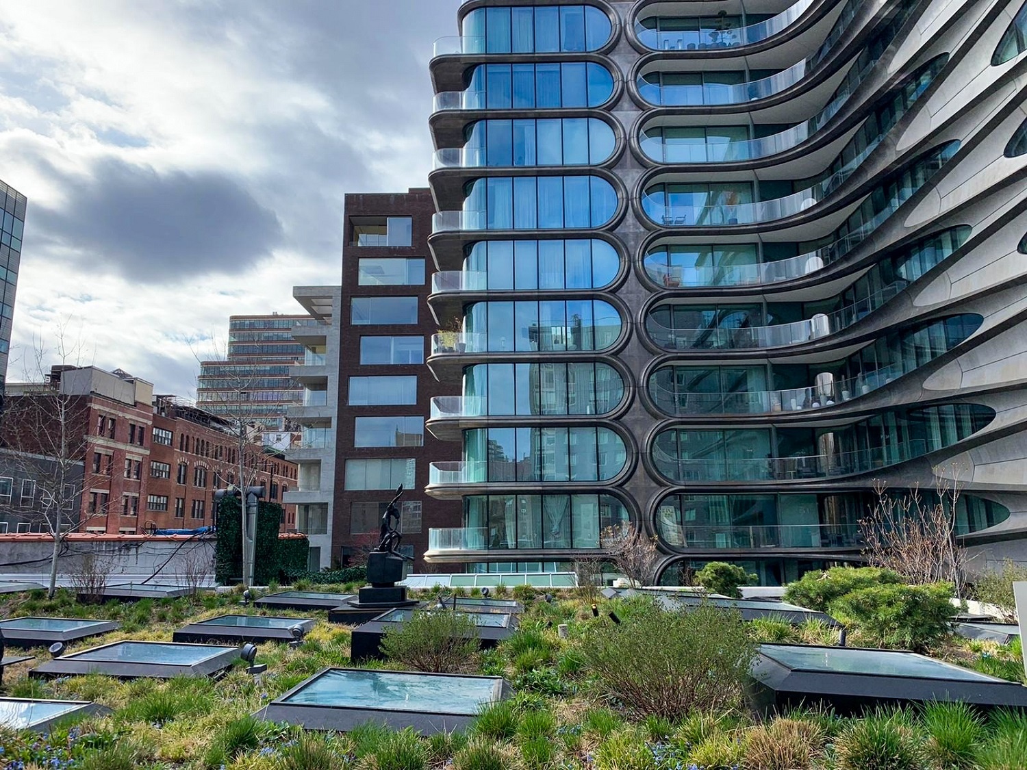 A picture of a private green roof just off the Manhattan highline.